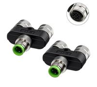 Eonvic Industriale M12 4 Pin Maschio a Y Femmina A Codice Aviazione Circolare Connettore Connettore 12mm Sensore di Alimentazione Esterna Impermeabile IP67 2PC