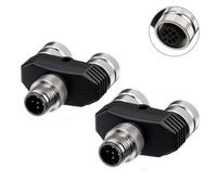 Eonvic Industriale M12 5 Pin Maschio A Codice Aviazione Circolare Connettore a Femmina Y Connettore 12mm Sensore Alimentazione Esterna Impermeabile IP67 2PCS