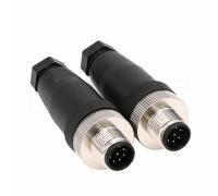 Eonvic M12 8 Pin Connettore Maschio, 12mm Codice A IP67 30V 2A AC/DC Connettore Circolare Industriale, Sensore Diritto Senza Schermatura Montaggio Sul Campo Cablabile 2pz