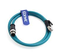 Eonvic M12 8 pin da codice A a RJ45 industriale Ethernet, connettore sensore Gigabit Ethernet, Cat-6, cavo schermato ad alta flessibilità, per fotocamera industriale Cognex (1 m, blu)
