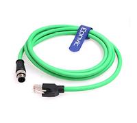 EONVIC M12 da 4 pin codice D a RJ45, cavo di rete per telecamera industriale Cognex, cavi schermati CAT5 (verde, 1 m)