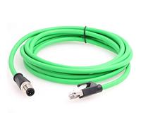 EONVIC M12 da 4 pin codice D a RJ45, cavo di rete per telecamera industriale Cognex, cavi schermati CAT5 (verde, 2 m)