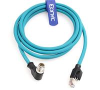 Eonvic M12 X Code 8 Pin Maschio ad Angolo Retto a RJ45 Cat-7e Cavo Ethernet ad Alta Flessibilità per Fotocamera Industriale Cognex, 3M