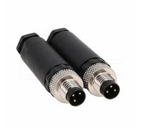 Eonvic M8 - Connettore circolare industriale maschio a 3 pin con codice A, sensore per aviazione, impermeabile IP67 da 8 mm - 2 pezzi