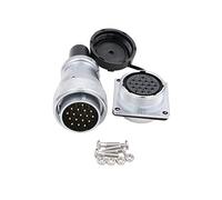 Eonvic WEIPU WS28 Connettore a 17 pin impermeabile IP67 in metallo maschio femmina presa quadrata montaggio a pannello connettore cavo aviazione (17 pin)