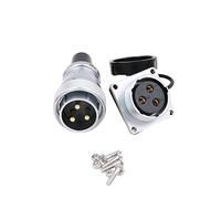 Eonvic WEIPU WS28 Connettore a 3 pin impermeabile IP67 in metallo maschio femmina presa quadrata montaggio a pannello connettore cavo aviazione (3 pin)