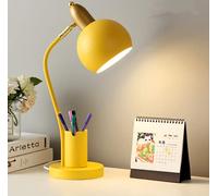EONYUANGUO Lampada da scrivania a LED, Lampada da comodino per lampada da comodino per protezione occhi con portapenne Lampada da lettura e apprendimento per studenti (Giallo)