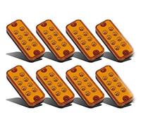 EONYUANGUO Luce di posizione laterale, 8 pezzi 12V 8 LED Perline per lampada Luci di posizione laterali Indicatore universale di luci di posizione per rimorchio per camion (Giallo)