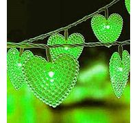 EONYUANGUO Luci del cuore all'aperto, 5m 20 LED Luci a stringa fata a forma di cuore ad energia solare Impermeabile con 8 modalità per la festa di Natale a casa (verde)