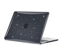 EooCoo Compatibile con Cover MacBook Air 13 M5 M4 M3 M2 2026 2024 2022 Custodia Rigida per Mac Book Air 13,6 Pollici A3240 A3113 A2681 con Touch ID,Traslucido Macair Laptop PC Case - Brillantini Nero