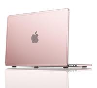 EooCoo Compatibile con Cover MacBook Air 13 M5 M4 M3 M2 Custodia MacBook Air 13,6 Pollici 2026 2025 2024 2022[Angoli anti-crepa] Case per A3449 A3240 A3113 A2681, Tipo a clip - Rosa Opaco Traslucido