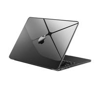 EooCoo Cover Ultra Sottile e Trasparente Compatibile con MacBook Air 13,6 Pollici M4 M3 M2 2024 2022 A3240 A3113 A2681 con Touch ID Plastica Rigide Protection Custodia Mac 13 - Nero Siderale Cristallo