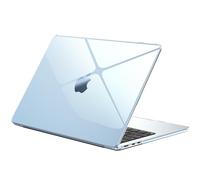 EooCoo Cover Ultra Sottile e Trasparente Compatibile con MacBook Air 15 Pollici M4 M3 M2 A3241 A3114 A2941 2025-2023 con Touch ID, Plastica Rigide Protection Custodia - Cristallo Azzurro Cielo