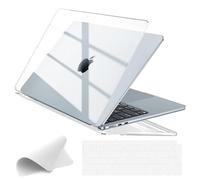 EooCoo Custodia Compatibile con 2025-2023 MacBook Air 15 Pollici M4 M3 M2 A3241 A3114 A2941 con 15,3" Retina Display, Cover Copritastiera EU, Panno per Lucidare, Protettivo Case- Cristallo Trasparente