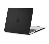 EooCoo Custodia Compatibile con MacBook Air 13 Pollici M2 A2681 M3 A3113 M4 A3240 2025 2024 2022 Rilasciato con Touch ID, Mac 13,6" Cover Rigide Plastica Protezione - Nero Opaco