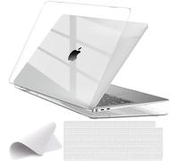 EooCoo Custodia per MacBook Air 13 Pollici 2020 2019 2018 M1 A2337 A2179 A1932 con Display Retina, Guscio Rigido Case, Plastica Cristallo Trasparente Cover con Copritastiera EU, Panno per Lucidare