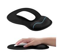 EooCoo Tappetino Mouse con Supporto per Polso in Gel e Base in Silicone Antiscivolo, Lavabile Tappetino per Mouse, Comodo Mouse Pad, Forniture per Ufficio, la Scuola, PC Personali, 26x19cm, Nero