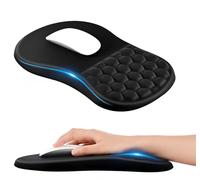 EooCoo Tappetino Mouse Poggiapolsi con Supporto Polso e Design Massaggio, Comodo Ergonomico Mouse Pad, Tappetino per Mouse con Schiuma di Memoria e Base in PU Antiscivolo, 300 x 200 x 30mm, Nero