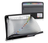 EooUooIP 13-Layer Porta Utilizzabile a Doppia Cerniera Organizzazione di Borse e Organizzativa,con Tag di Indice di Classificazione,Durata Portatile,Adatto per la Gestione Dei File e l'Archiviazione D