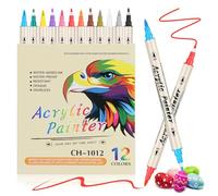 EooUooIP Pennarelli per pittura acrilica - 12 pz. Pennarelli ad asciugatura rapida per progetti artistici, artigianali e altro ancora.