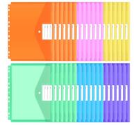 EOOUT, 30 buste per raccoglitori a 3 anelli, formato lettera, formato A4, con bottone a pressione, per scuola, casa e ufficio