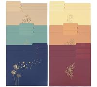 EOOUT Confezione da 18 cartelle decorative in polietilene, graziose, design vintage, formato lettera, colorate, 21 x 29 cm, con linguetta tagliata a 1/3, per ufficio, scuola e casa