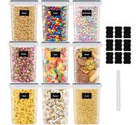 EOPUOZS 9 × 2 L Scatola portaoggetti da cucina, set di barattoli ermetici alimentari in plastica sigillata con coperchio, per conservare cereali, pasta, farina, cibo per animali da compagnia