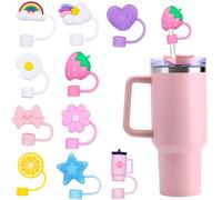 EOPUOZS Coperture per Cannuccia per Stanley Cup, 10 mm Tappo per Cannuccia in Silicone Antipolvere, Coperchi Riutilizzabili per Cannucce, Compatibili con Bicchieri da 40 oz/30 oz