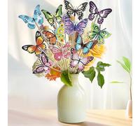 EOPUOZS Diamond Painting Butterfly, 12 Pezzi Diamond Painting Kids, Set di Pittura a Diamante per Bambini e Adulti, Set di Artigianato, Ideale per Giardini e Interni, Regalo per Mamme e Ragazze
