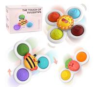 EOPUOZS Giocattolo a Ventosa per Bambini, 3 Pezzi Spinner Bambini Ventosa, Ventose Girevoli Giocattoli, Ventosa Spinner Giocattoli per Auto, Finestra, Bagno