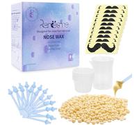 EOPUOZS Nose Wax Kit, cera per capelli nasali, cera per naso con fagioli di cera da 100 g, 20 bastoncini per capelli nasali, 10 contenitori, 1 misurino da 100 ml, 10 adesivi per barba, cera per