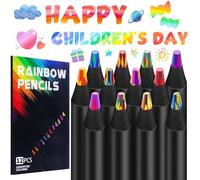EOPUOZS Set di 12 Matite Arcobaleno, Matite Colorate per Bambini, Bomboniere, Riempitivi per Calendario Dell'avvento, Matite Colorate Multicolori, Ideali per Artisti, Adulti e Bambini