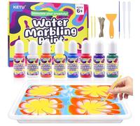 EOPUOZS Set di colori per marmorizzazione ad acqua per bambini, set fai da te per bambini dai 6 anni, artigianato creativo, regali per ragazzi e ragazze dai 6 8 9 10 12 anni