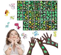 EOPUOZS Tattoo Bambini 20 Foglie, Tatuaggi Luminosi per Bambini Adesivi Temporanei, 4 Serie di Adesivi Tatuaggio Misto, per Regali per Ragazzi e Ragazze (Luminoso)