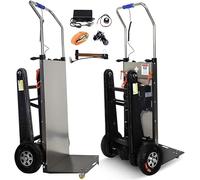 EORNYHQMY Montascale Elettrico,Carrello per Sacchi in Acciaio per Impieghi Gravosi,Scale su E Giù,Trasporto Facile,Pneumatici in Gomma Antiscivolo,per La Logistica