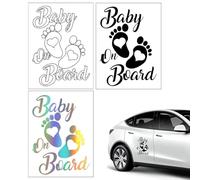 EORPAVU Adesivi baby per macchina, 3 pezzi adesivi per finestre per passeggini impronte d'amore per bambini adesivi per auto decalcomanie per impronte di bambini (nero, bianco, colore)