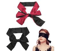 EORPAVU Maschere per occhi,Maschera per dormire in raso, cinturini per maschera per gli occhi, maschera per gli occhi sexy, maschera per gli occhi per dormire (2 pezzi, nero + rosa nera)
