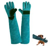 EORPAVU Prodotti per rimozione peli per cani,Guanti per la depilazione, guanti protettivi in pelle bovina antistrappo e antimorso, possono insegnare agli animali domestici a nutrirsi (45 cm)