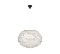 Eos Lampadario Grande Bianco con Rosone A Cono in Nero