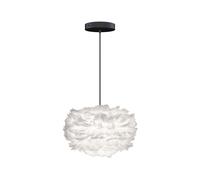 Eos Lampadario Mini Bianco con Rosone Piatto in Nero
