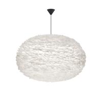 Eos Lampadario XXL Bianco con Rosone A Cono in Nero
