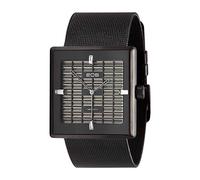 EOS New York "Petra Black" Orologio Quarzo Donna Acciaio Nero Swarovski Quadrato