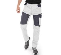 EOS Pantaloni da Lavoro Uomo Elasticizzati - Pantaloni da Lavoro Uomo Stretch con Spandex Bianco 46