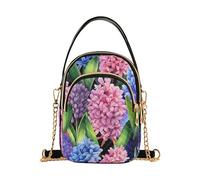 EOSDT Acquerello Fiori Rosa Floreale Foglie Donne Sopra La Borsa A Spalla Trapuntata Borsa Del Telefono Piccola Catena Della Borsa Carina
