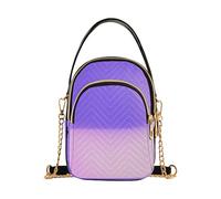 EOSDT Bella Viola Gradiente Texture Liscia Donne sopra la borsa a tracolla Trapuntato Catena Cinghia Del Telefono Cellulare Borsa Carino Zipper Lady Crossbody Bag