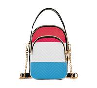 EOSDT Borsa a tracolla con bandiera del Lussemburgo trapuntata per telefono cellulare borsa a catena con cerniera carina da donna pochette Satchel, 15 cm × 21,1 cm × 7,9 cm