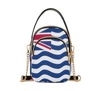 EOSDT Borsa a tracolla da donna con bandiera del Territorio dell'Oceano Indiano Britannico, Borsa a tracolla da donna trapuntata con tracolla a catena