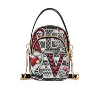 EOSDT Borsa a tracolla da donna San Valentino Love Gnome trapuntato borse per telefono con tracolla a catena carino cerniera Crossbody Bowler Bag, 15 cm × 21,1 cm × 7,9 cm