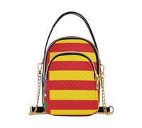 EOSDT Borsa a tracolla singola con bandiera della Comunità Valenciana, da donna, trapuntata, per cellulare, con cinturino a catena, con cerniera