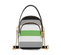 EOSDT Borsa a tracolla singola con cinturino a catena carino borsa per cellulare trapuntata borsa a tracolla da donna borsa a tracolla Agender Pride Flag identità sessuale